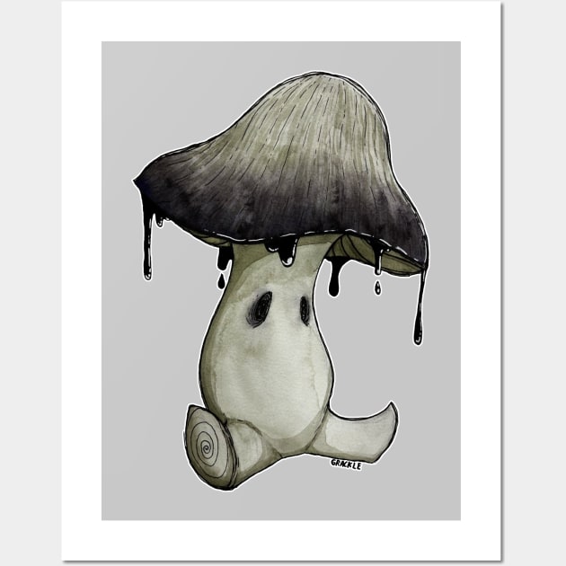 Gloomy Mushroom Wall Art by Jan Grackle